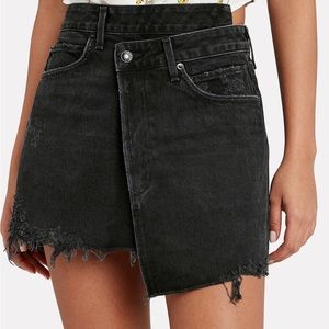 Agolde denim criss cross skirt
